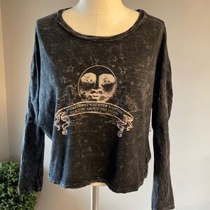 PROJECT SOCIAL T OVERSIZED women’s crop dolman sleeve soft cotton tee. Moon Sz S
